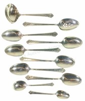 (10) Heirloom Sterling Silver Damask Rose Spoons