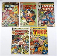 (5) VINTAGE MARVEL 30 CENT ISSUE COMICS