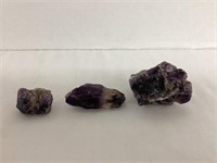 Three Amethyst Quartz Formations