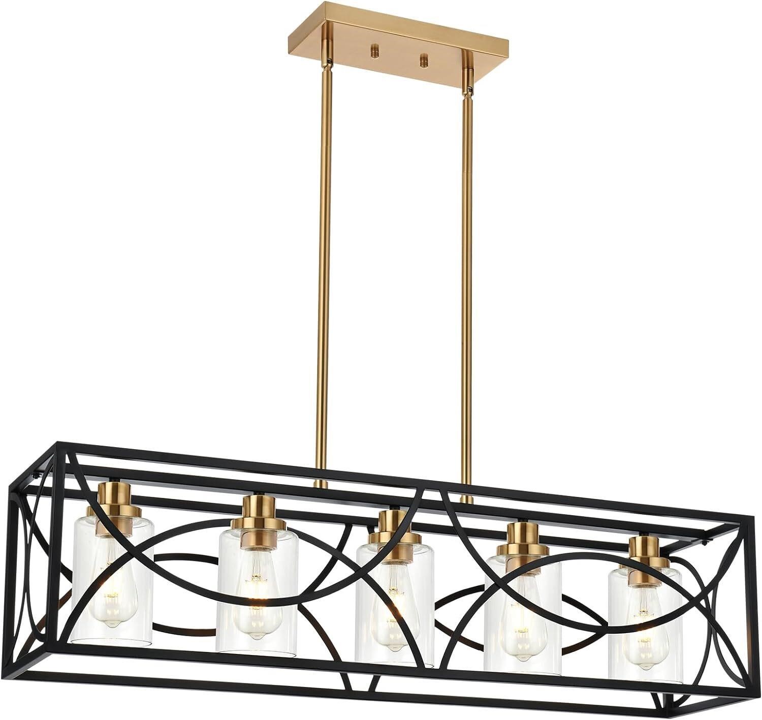 Kitchen Island Light  Black & Brushed Brass