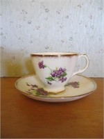 Violets cup and saucer