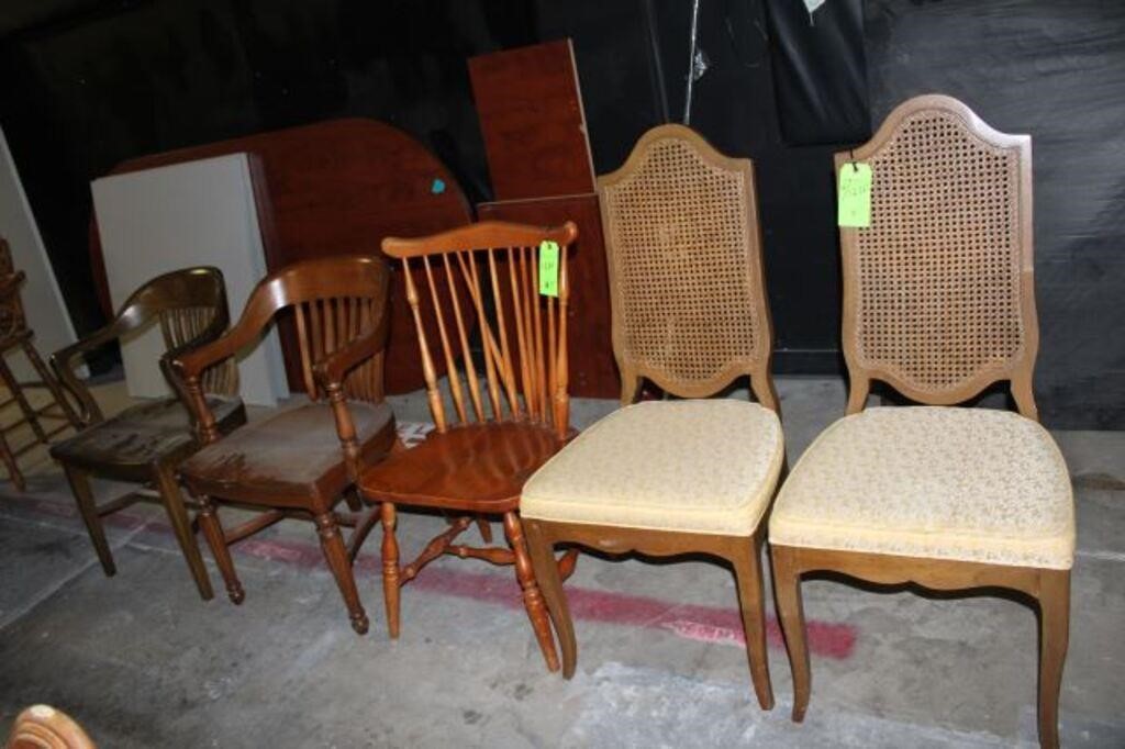 (5) Assort. Wooden Chairs