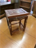 Petite Inlaid Mahogany Asian Style Mini Table