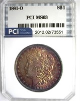 1881-O Morgan PCI MS63 Excellent Toning