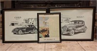 Frame Vintage Brad Conway Signed Car Art