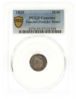 1829 US CAPPED BUST 5C SILVER COIN PCGS FLAW-AU DE