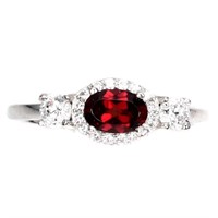 Unheated Oval Mozambique Garnet 6x4mm Cz 925 Sterl