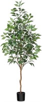 Artificial Ficus Tree, 5FT Fake Tree, Set of 1