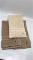 3 Polo Ralph Lauren Hand Towels 2 Tan & 1