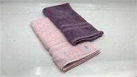 2 Polo Ralph Lauren Hand Towels Pink & Purple
