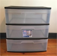 Wide Plastic 3 Drawer Storage Cart