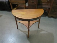 SOLID WOOD 2 TIER HALF MOON TABLE