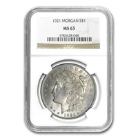 1921 Morgan Dollar Ms-63 Ngc