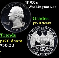 Proof 1983-s Washington Quarter 25c Grades GEM++ P