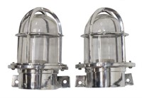 (2) INDUSTRIAL STYLE ALUMINUM CAGED WALL SCONCES