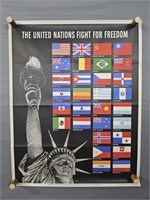 Authentic 1942 Us Gov't United Nations Poster