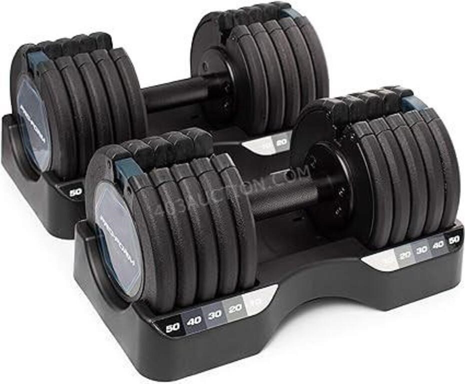 Pair of ProForm 50LB Adjustable Dumbbells NEW $445