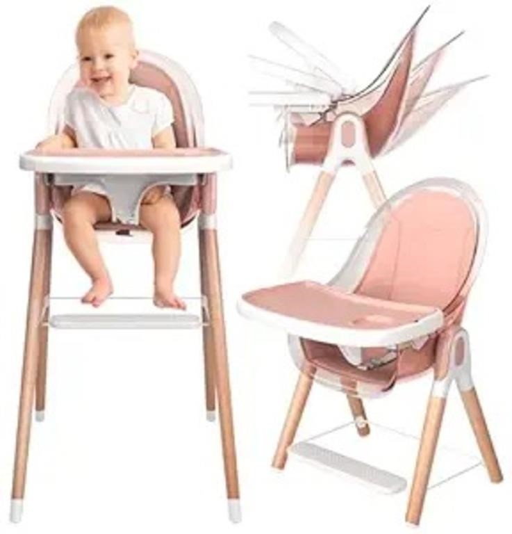 Children Of Design 6 In 1 Deluxe Wooden High Chair