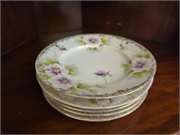 Lot of 5 hand painted saucer plates