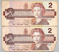 1973 and 1986 Canadian Bank Notes