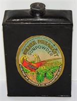 ANTIQUE GUN POWDER TIN - GOLDEN PHEASANT