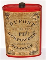 ANTIQUE GUN POWDER TIN - DU PONT SUPERFINE FF