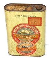 ANTIQUE GUN POWDER TIN - KING'S SEMI-SMOKELESS