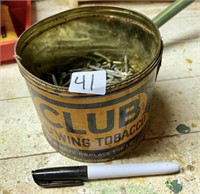CLUB CHEWING TOBACCO TIN AND CONTENTS
