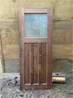 WOOD DOOR WITH GLASS WINDOW