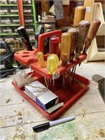 RED TOOL STAND AND CONTENTS