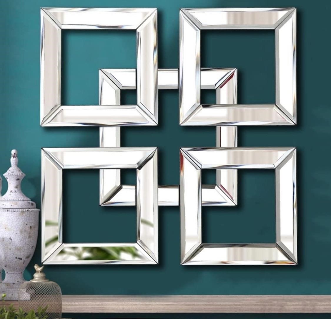 $50 Silver Mirrored Wall Decor 16x16” Decorative