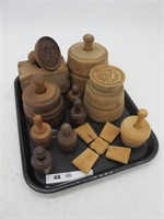 TRAY LOT OF 11 BUTTER MOLDS/ PRESSES