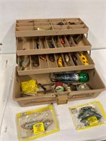 Fenwick tackle box with tackle.