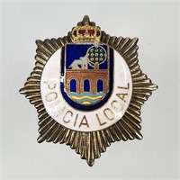 SPANISH POLICE ENAMELED BREAST BADGE