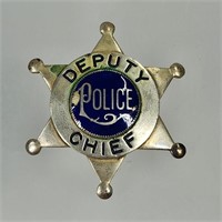 ANTIQUE DEPUTY POLICE CHIEF ENAMELED BADGE