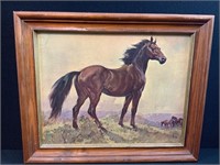 Stallion Painting by Elmore Brown 1966