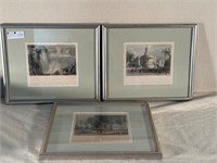 3 WH Bartlett Scenes Framed Prints