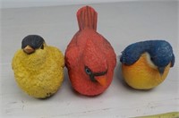 (3) Birds figurines.