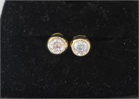 14ct yellow gold diamond earrings