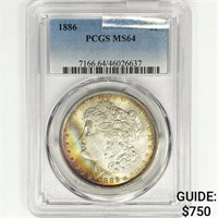 1886 Morgan Silver Dollar PCGS MS64