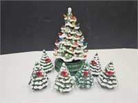Musical Ceramic Christmas Tree Needs Glued 11" ++