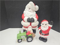 Ceramic Santa Claus 15" Tractor, Sm. Santa