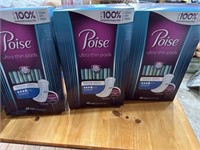 3 boxes Poise Unopened