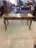 Writing desk with Queen Anne legs 64x28x29”