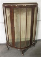 Vintage Free-Standing Wood & Glass Curio Cabinet