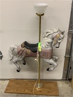 PLASTIC CAROUSEL HORSE LAMP 34" W 56" T