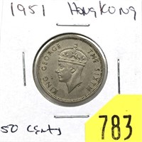 1951 Hong Kong 50 cents