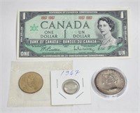1967 Centennial Medal Token & Banknote Silver