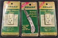 3 SHARP Wildlife Knife New in Blister Pack