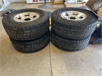 Set of 4-Aluminum Rims & Tires, Dodge Truck,